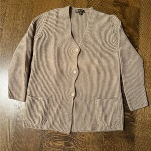 Loro Piana Taupe Cardigan Cashmere Sweater